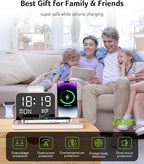 Acer 7-in-1 Wireless Charging Station with LED Clock - 30W Fast Wireless Charger for iPhone 16/15/14/13/12/Pro Max, Apple Watch, AirPods - Bluetooth Auto Time Sync & Night Lights (Pink)