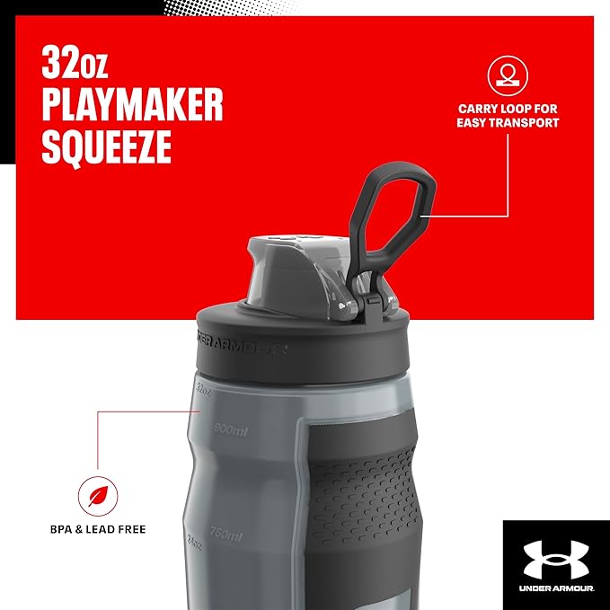 UNDER ARMOUR 32oz Playmaker Squeeze Water Bottle