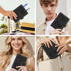 Initial A Passport Holder Cover Personalized Letter A-Z Travel Wallet RFID Blocking Passport Cover Credit Card Holder Case Passport Book Holders for Women and Men, Black-A