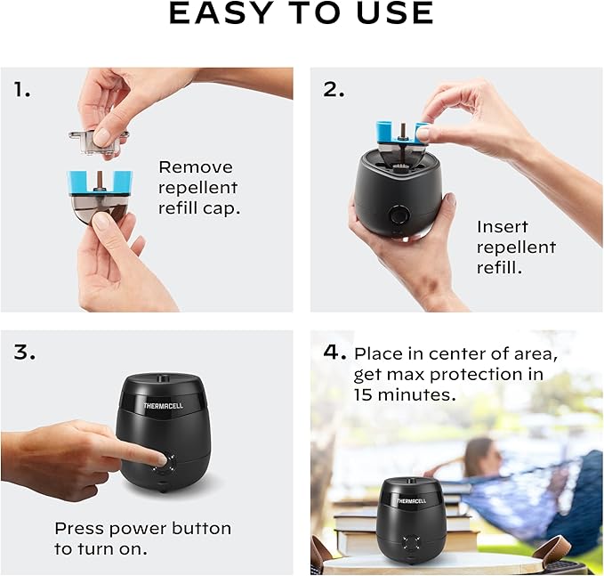 Thermacell E-Series Rechargeable Mosquito Repeller with 20’ Mosquito Protection Zone; Bug Spray Alternative; Scent Free