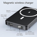 YUJE for Magsafe Battery Pack Magnetic Power Bank 10000mAh, Wireless Portable Charger with Foldable Stand Dual USB-C & USB-A Port Fast Charging Compatible with iPhone 17/16/15/14/13/12 Pro/Max/Plus