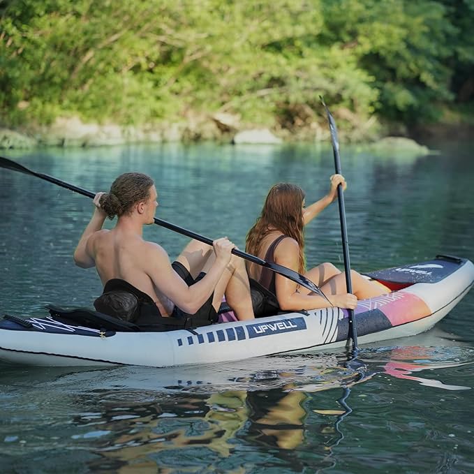 UPWELL Universal Kayak Seat with Detachable Storage Bag & 4 Adjustable Strap, Paddle Board Seat with Memory Foam Padded and Backrest for Kayak, Canoe, Sup