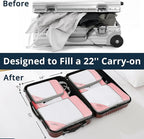 Compression Packing Cubes 3 Set, Compressible Space-Saving Packing Cubes for Travel - Compression Bags, Luggage Organizer, Travel Essentials for Women, Pink