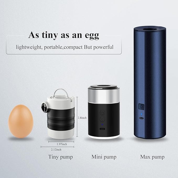 LIBERRWAY Electric Air Pump for Inflatables - Rechargeable Tiny Pump - Cordless Portable Air Pump with Camping Lantern, Quick-Fill Air Mattress Pump for Camping, Pool Floats