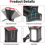 Superbright Bright LED Headlamp Powerful Portable Rechargeable Headlight Flashlight with External Side Light for Camping Biking Hunting Fishing (Yellow Light)