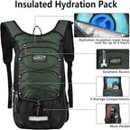 Insulated Hydration Pack Backpack with 3L BPA Free Leak-Proof Water Bladder, Keep Liquids Cool for Up to 5 Hours, Daypack for Hiking, Running, Cycling, Hunting, Climbing