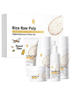 Skin Care Set,5Pcs Rice Raw Pulp Soft Travel Kit for Women, Moisturizing Brilliant Skin Rejuvenating Care Kit, Women’s Mother's Day Skincare Beauty Products Gift Kit for Mom Wife Teenage Girls