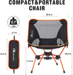 MOON LENCE Portable Camping Chair Backpacking Chair - The 4th Generation Ultralight Folding Chair - Compact, Lightweight Foldable Chairs for Hiking Mountaineering, Beach
