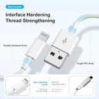 [ Apple MFi Certified ] iPhone Charger 6ft, Long Lightning to USB Cable 6 Feet, Fast Apple Charging Cable Cord 6 Foot for iPhone 14 Pro Max/13 Pro Max/12 Mini/11 Pro/11/XS/XR/8/7/6s/iPad,Air