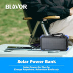 BLAVOR Solar Power Bank 20000mAh/74000mWh Built-in Cables, Wireless Charger for Apple Watch, 20W Fast Charging Battery Pack with USB C, Flashlight, Solar Charger for iPhone, iPad, iWatch, Samsung