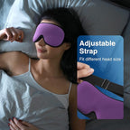 YFONG Weighted Sleep Mask, Women Men 3D Eye Mask Blocking Lights Sleeping Mask (4.2oz/120g), Pressure Relief Night Sleep Eye Mask with Adjustable Strap, Eye Cover Blindfold for Travel Nap Yoga, Purple