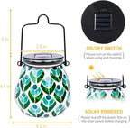 Afirst Mosaic Solar Lanterns Outdoor - Glass Hanging Solar Lights Hollow Out Waterproof Table Lamp Outdoor Decorative for Garden, Patio, Holiday Party Outdoor Decoration