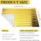 Macarrie 100 Pack Emergency Thermal Blankets Silver Foil Survival Blanket Kit for Outdoors, Camping, Hiking, Homeless, First Aid