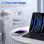 USB C to Lightning Cable [Apple MFi Certified] 2Pack 6FT iPhone Fast Charger Cable Power Delivery Type C Charging Cord Compatible with iPhone 14 13 12 11 Pro Max X XS XR 8 7 6s Plus SE，White