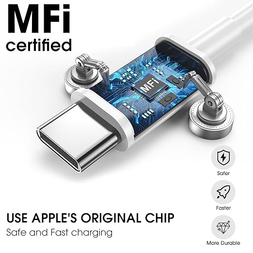 USB C to USB C Cable for Apple, 3-Pack 6FT, 60W USBC/Type-C Fast Charger Cord Compatible with iPhone 17/16 Pro Max, iPhone 17 Air, iPad Pro/Air