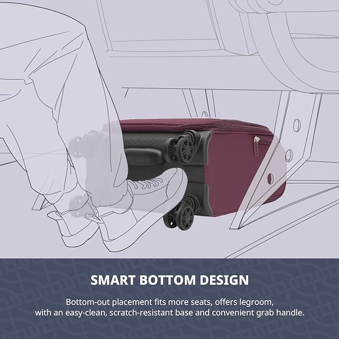 Verage Underseat Carry On Luggage with Wheels & USB Port,14 inch Wheeled Spinner Carry-on Luggages Bags for Airlines, Lightweight Overnight Suitcase for Men Women (14-Inch Compact Underseat Pro)