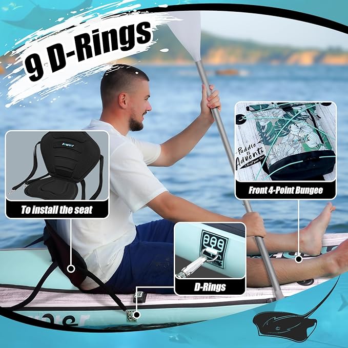 FunWater Inflatable Stand Up Paddle Board 10'/10'6"/11'/11'6" Paddle Board for Adults & Youth, Paddleboards Inflatable with Premium SUP Accessories, Wide Stable, Non-Slip Comfort Deck