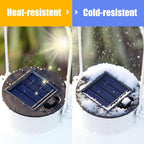 YAKii 2 Pack Solar Lantern Hanging Waterproof Outdoor Metal Solar Lamp with Warm White Light Decorate for Yard Garden Pathway Patio Porch Decor (White)