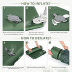 Memory Sleeping Pad, 3.1" Ultra-Thick Foam Sleeping Mats for Camping, Easy Inflate&Deflate,9.5 R-Value Insulated Camping Mattress Pad with Pillow, for Car Travel Tent