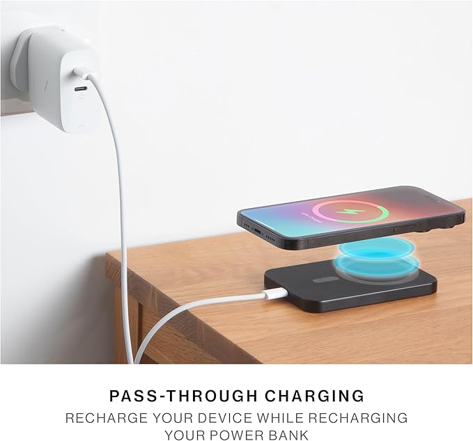 Native Union Active Power Bank | Magnetic - MagSafe Compatible 5000mAh 15W Portable Charger - USB-C Cable Included - Compatible with iPhone Air, 17, 17 Pro Max, 17e, AirPods Pro 3 & More (Apricot)