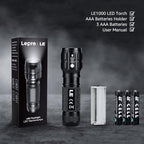 Lighting EVER LED Flashlights High Lumens, Small Flashlight, Waterproof, Adjustable Focus Flash Light for Outdoor, Emergency, AAA Batteries Included, Tactical & Camping Accessories