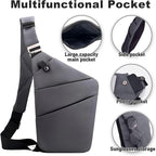 Anti Theft Travel Bag, One Shoulder Large Capacity Cross-body Bag Chest Fashion Lightweight Sling Bags for Travel Sports