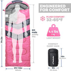 MalloMe Sleeping Bags for Adults Cold Weather & Warm - Backpacking Camping Sleeping Bag for Kids 10-12, Girls, Boys - Lightweight Compact Camping Essentials Gear Accessories Hiking Sleep Must Haves