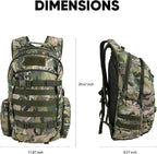 35L Tactical Backpack for Men, MOLLE Military Bug Out Bag, Waterproof Rucksack for Hiking with Hydration Port CP