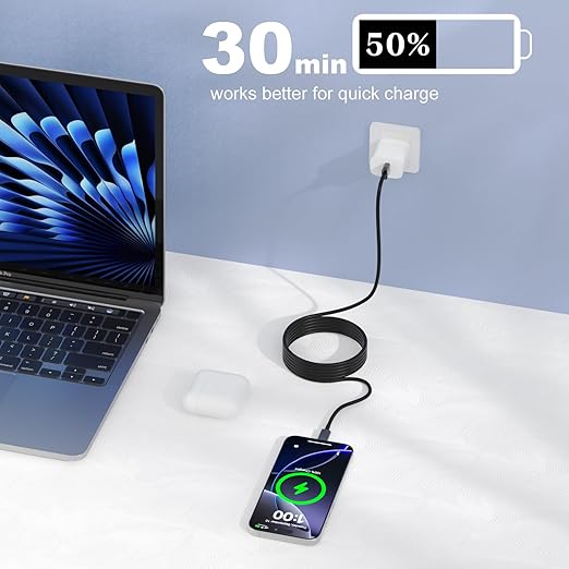 Car Carplay Cable for iPhone 17 Pro Max/Air/16/15 Pro Max/Plus/16e Cables,2Pack USB A to USB C for iPhone USB C Cord,USB C Cable for iPad Pro/iPad Air Android Charger Cord Type-C Charging Cable 6FT