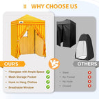 EAGLE PEAK Flex Ultra Compact 5x5 Pop-up Canopy, Sun Shelter, Changing Room, Portable Privacy Tent for Pool, Fashion Photoshoots, or Camping, Yellow Orange