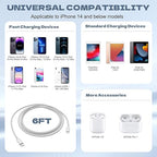 Car Apple Carplay Cable，USB C to Lightning Cable 6FT Compatible with 14 13 12 11 Pro Max XR XS X Charger Cord，Car Charging Cord