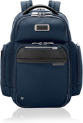 Briggs & Riley Medium Cargo Backpack for Women & Men - Laptop Backpack, For Work & Travel, Lightweight & Durable, Padded Straps, Fits up to 15" Laptop - @work Collection, Navy