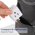 3 Outlet Wall Adapter UL Listed 3 Outlet Power Cube Tap, 3-Prong Outlet Splitter, Multi Plug Outlet Grounded Indoor, 3 Way Plug Adapter, Outlet Extender for Home or Travel (White, 3 Pack)