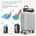 Travel Pillow Memory Foam Pillows, Camping Pillow-Compressible Medium Firm, Breathable Cover, Ideal Backpacking Hiking, Bed Pillows, Airplane and Car (Light Blue, S)