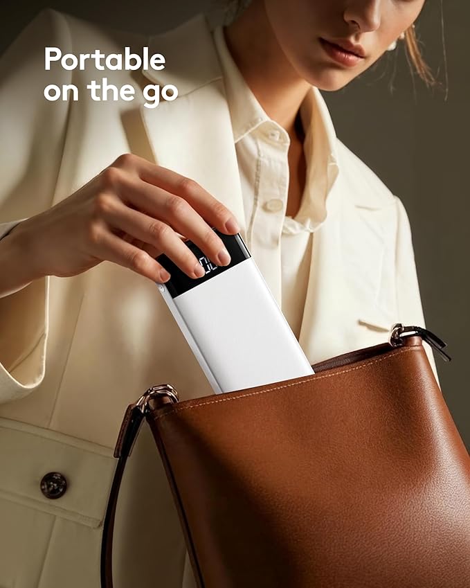 Portable Phone Charger, 10000mAh Portable Charger Power Bank with Built-in Cables, Travel Essential Battery Pack Compatible with iPhone, Samsung, Google, iPads, Tablets, etc