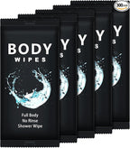 Treela 300 Pcs Bulk Deodorant Large Body Wipes Individually Wrapped Wet Wipes Travel Size for Adults Shower for Homeless Supplies Hygiene Personal Cleansing for Hiking Gym(12" X 12'',Black)