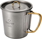 Titanium Mug, 250ml Camping Coffee Mug Water Cup with Foldable Handle Outdoor Cup for Backpacking Hiking Cooking