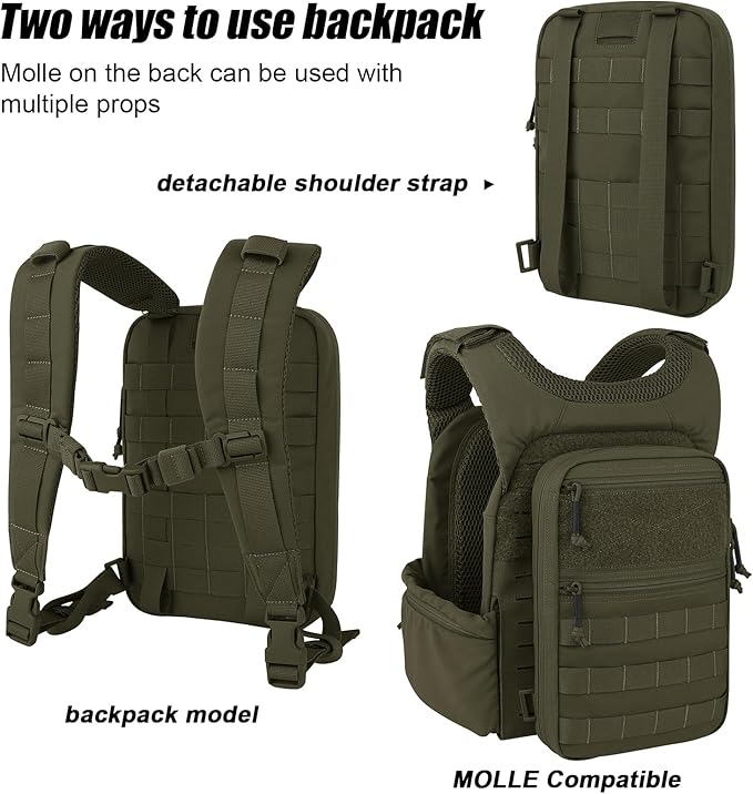 PETAC GEAR Tactical Molle Hydration Pack for 1.5L - Lightweight Water Reservoir Bag for Molle Vest Backpack, for Hiking, Hunting