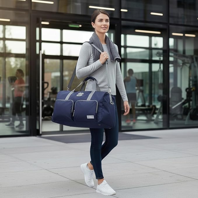 Lucky Travel Duffel Bags 115L, Gym Bag, Travel Bag & Large Duffle Bag for Men, Foldable Overnight Weekender Bags for Women & Men with Adjustable Shoulder Strap, Navy