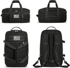 ETRONIK Gym Bags for Men, Large Tactical Duffle Bag Backpack with Shoe Compartment, 3 in 1 Carry on Bag Travel Backpack with Wet Pocket, Weekender Overnight Range Bag for Workout Football Gym, Black