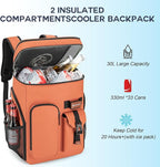 Insulated Cooler Backpack,33/45 Cans Multifunctional Double Deck Leakproof Cooler Bag with Sternum Strap,Large Capacity Lightweight Travel Camping Beach Backpack