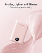 Mini Portable Charger with Built-in Cables 22.5W Fast Charging Power Bank USB-C Small Battery Pack 10000mAh Travel Essential Slim Battery for iPhone 17/16/15/14, Samsung 25/24, and More