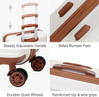 Kono 20'' Carry on Luggage Lightweight with Spinner Wheel TSA Lock Hardside Luggage Small Carry on Suitcase Cream White