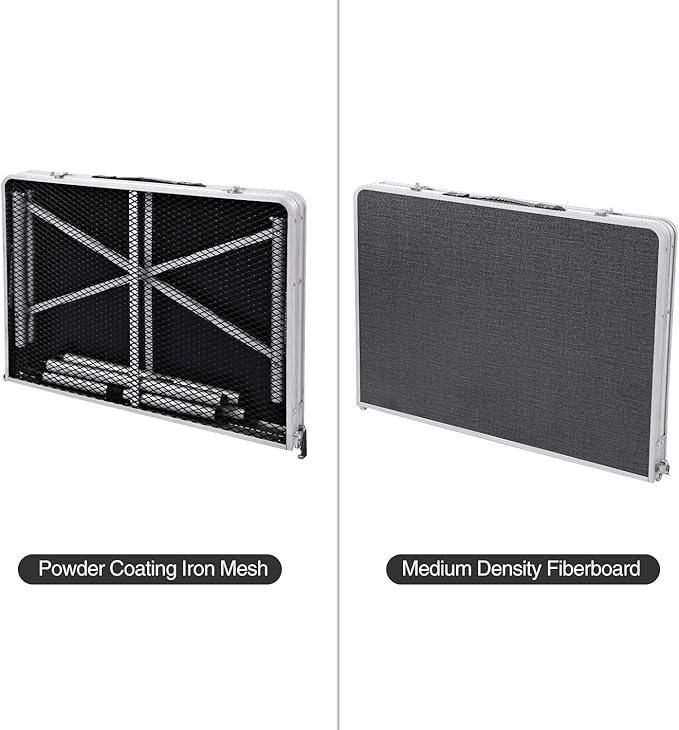 REDCAMP Folding Table Half net Half Table for Outdoor Camping Picnic