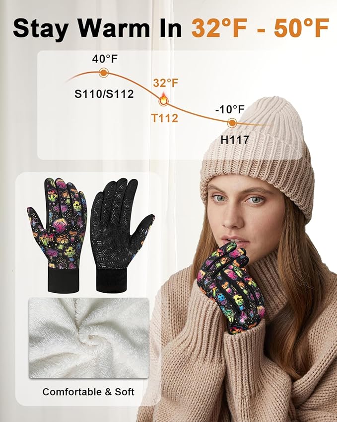 RIGWARL Touchscreen Gloves for Running Bike Anti-Slip Warm Gloves for Cycling Sports Biking Hiking Driving Walking