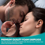 100 Pairs Black Foam Ear Plugs - 33dB NRR Noise Cancelling, Durable & Comfortable, Individually Wrapped for Work, Construction, Shooting, Travel, Loud Events