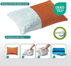 Small Shredded Gel Memory Foam Pillow，Adjustable for Contoured Support -Portable Ideal for Backpacking, Camping, Travel, Car, Airplane,Office Nap