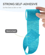 FriCARE Self Adhesive Bandage Wrap, Medical Tape in First Aid Kit, Cohesive Bandages for Wounds Sport Vet, 2 Inches X 5 Yards 6 Rolls, Cobalt Blue