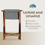 BYER OF MAINE Pangean Folding Stool – Canvas Camp & Wood Camp Stool for Portable & Outdoor Seating in Granite