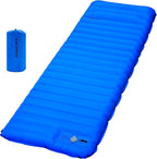 Camping Sleeping Pad,Ultralight Inflatable Camping Pads with Pillow & Foot Pump for Outdoor Hiking Travel Tent Backpacking Trip Car Camp Gear, Airpad Carry Bag,Compact Camping Mat, Blue